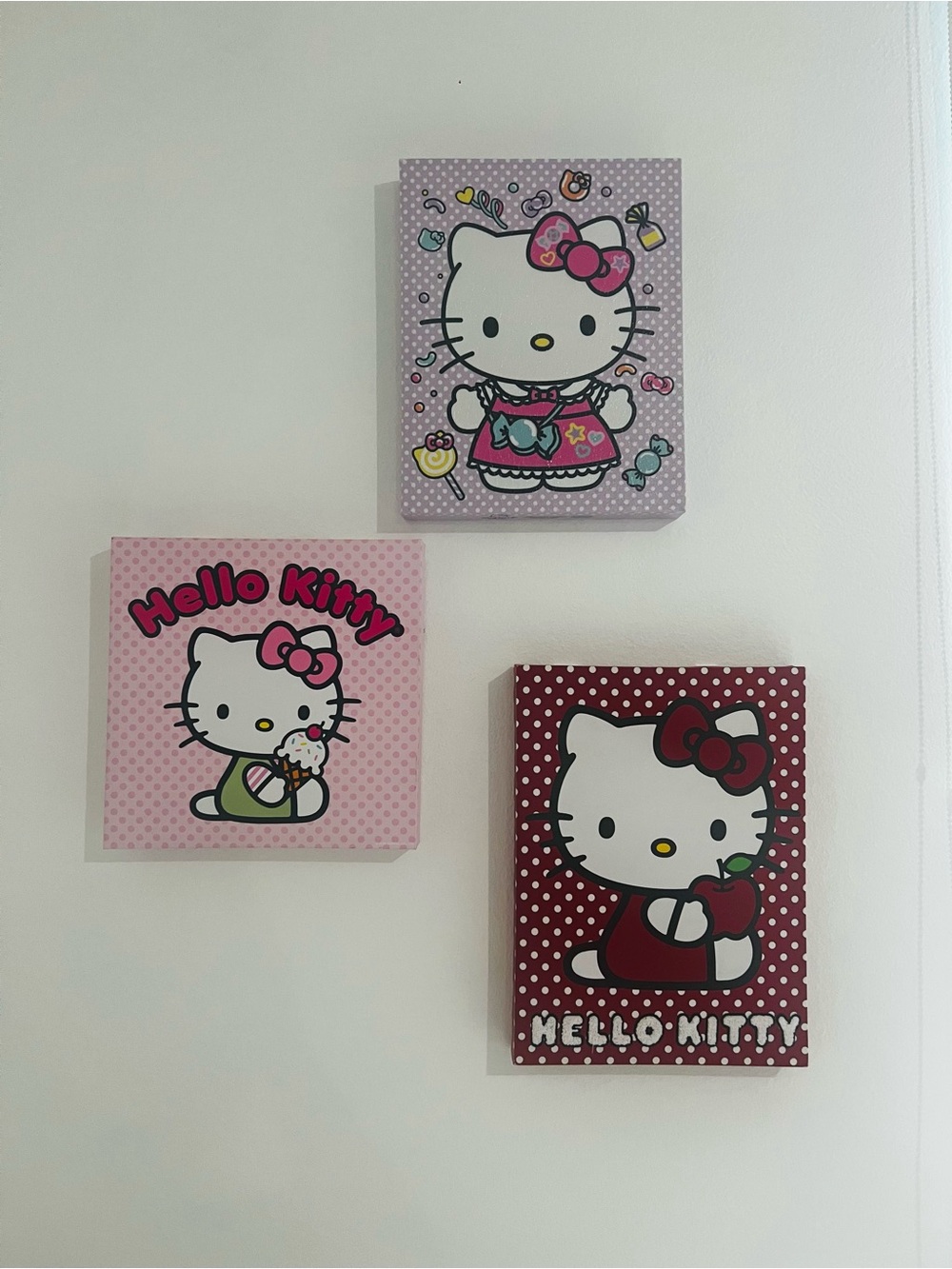 Hello Kitty Pink, Red & Lavender Wall Art Set